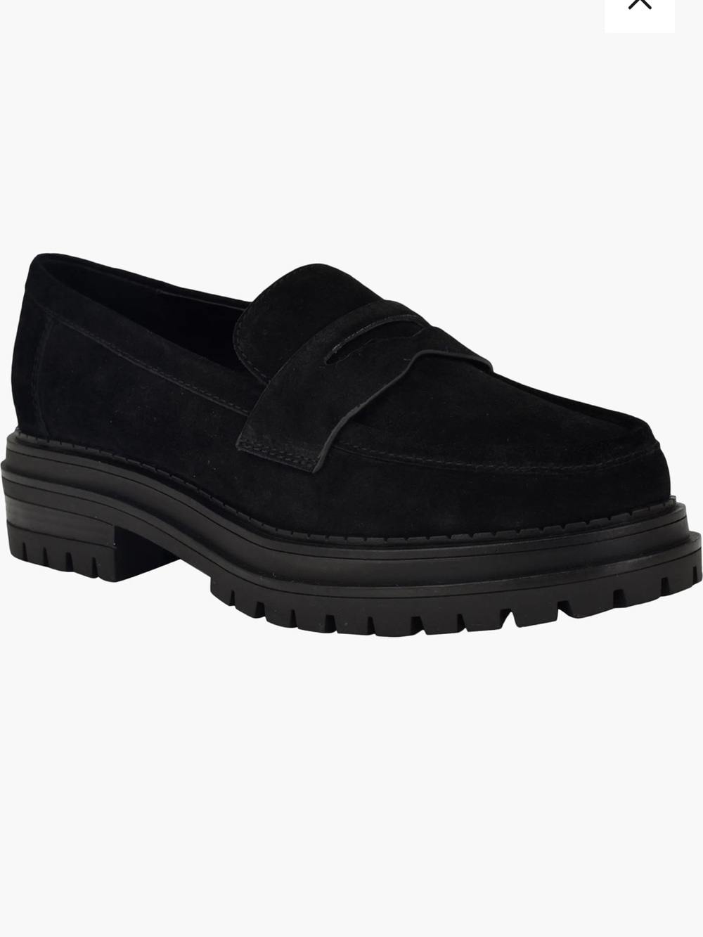 NIB Calvin Klein Grant Lug Penny loafers Women’s 7.5 Suede Black